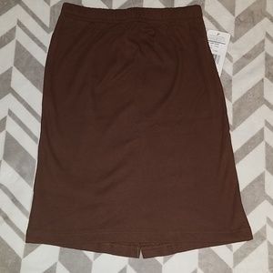 New CC Hughes Brown Stretch Knit Skirt Sz L
